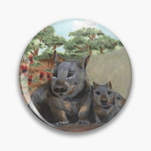 Item preview, Southern Hairy-Nosed Wombats & Sturt's Desert Pea designed and sold by ddanyen.