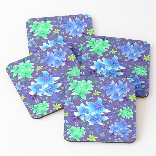 Item preview, Blue/green Lily flower design. decorative, stylish, interior, home furnishing designed and sold by jayne0524.