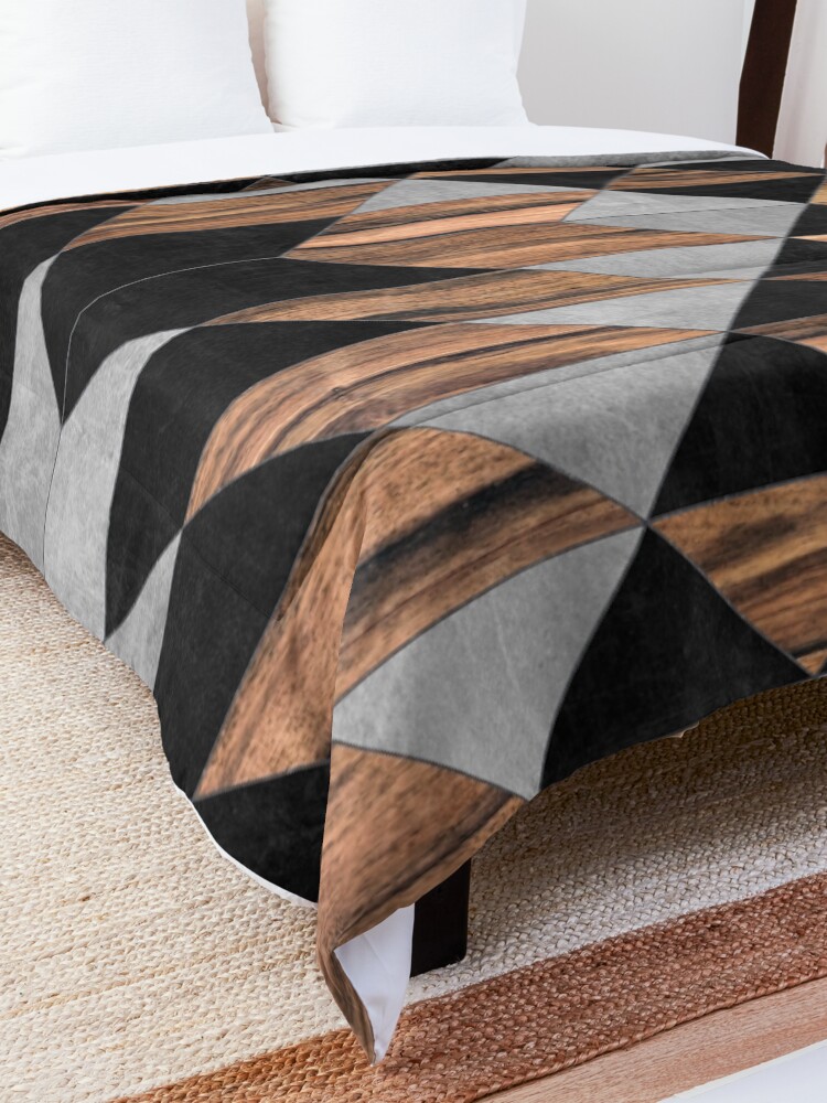 Alternate view of Urban Tribal Pattern No.10 - Aztec - Concrete and Wood Comforter