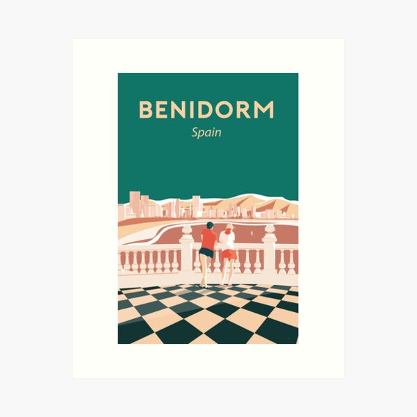 Item preview, Benidorm Espana Benidorm spain, travel poster Skyline designed and sold by Arctic frame studio.