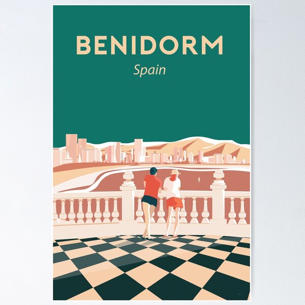 Item preview, Benidorm Espana Benidorm spain, travel poster Skyline designed and sold by Arctic frame studio.