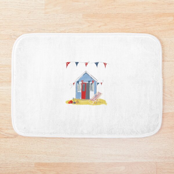 #Beach hut seaside Bath Mat