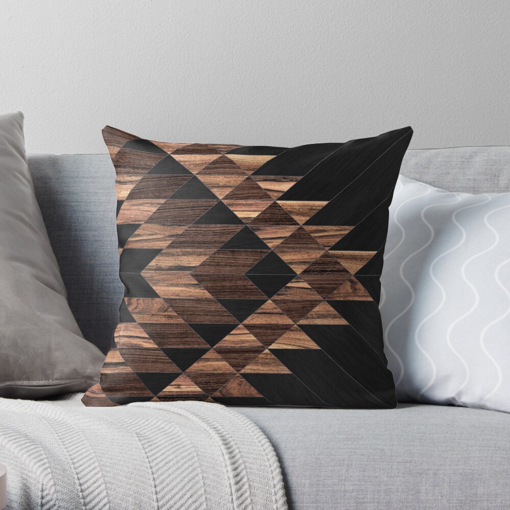 Urban Tribal Pattern No.11 - Aztec - Wood Throw Pillow