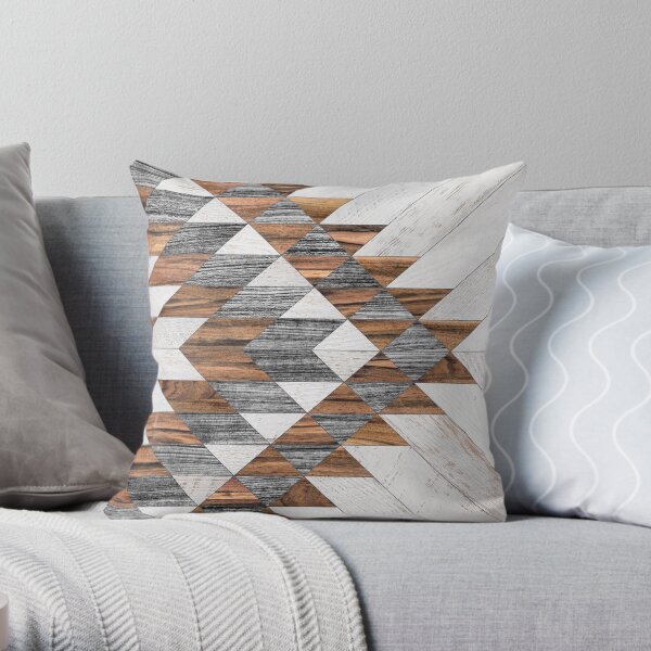 Urban Tribal Pattern No.12 - Aztec - Wood Throw Pillow