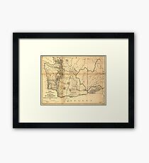 Vintage Map of Washington State (1866) Framed Print