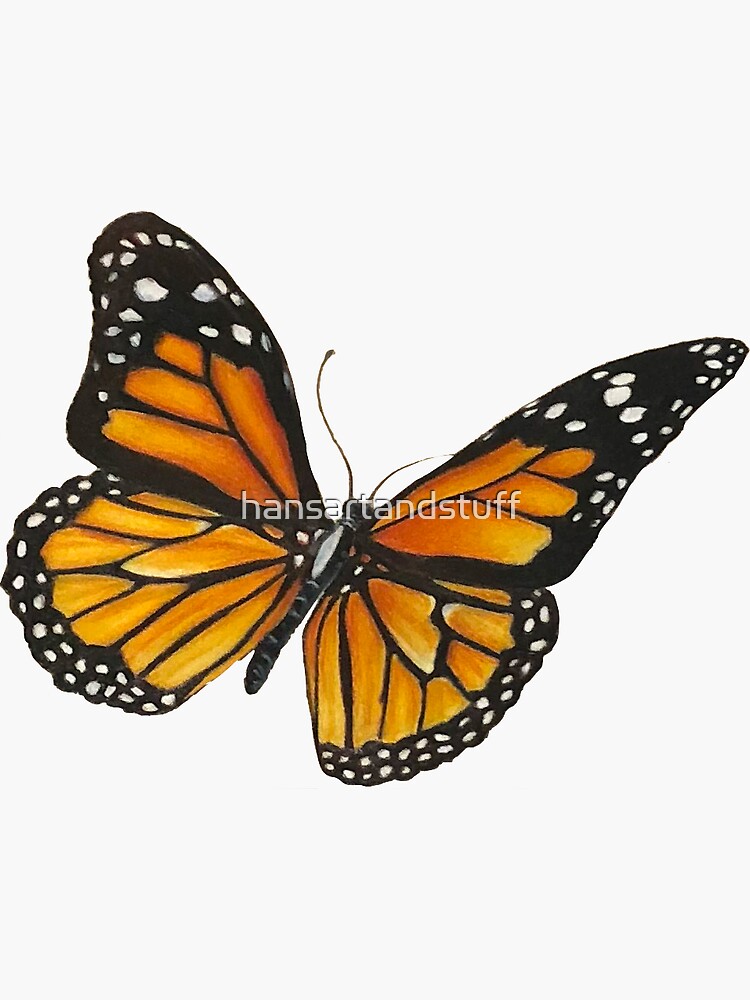 Monarch Butterfly Sticker For Sale By Hansartandstuff Redbubble 