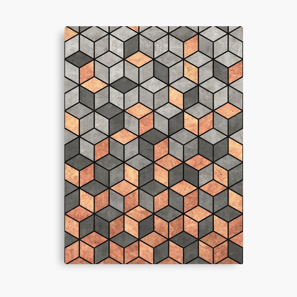 Concrete and Copper Cubes Canvas Print