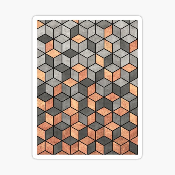 Concrete and Copper Cubes Sticker