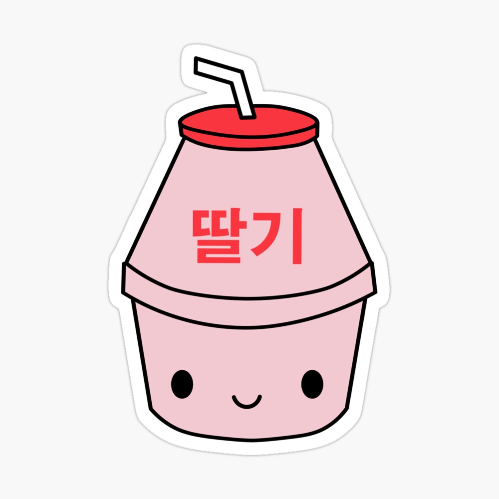 Kawaii Korean Strawberry Milk Cute Design\