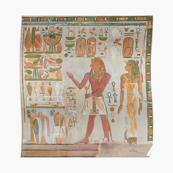 Thutmose I and Queen Senseneb by Howard Carter Poster