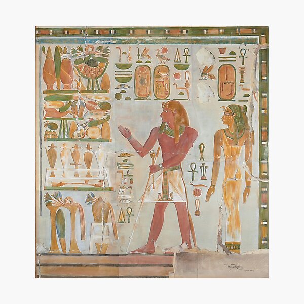 Thutmose I and Queen Senseneb by Howard Carter Photographic Print