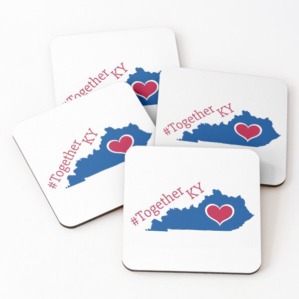 Item preview, #TogetherKY - Kentucky State Silhouette with Red/White Heart - Blue, Serif designed and sold by creatiVeronica.