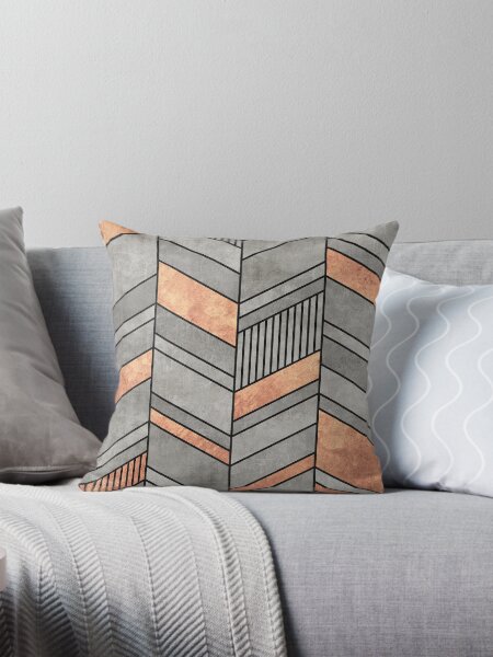 Aperçu de l'œuvre Motif Chevron abstrait - béton et cuivre créée et vendue par Zoltan Ratko.