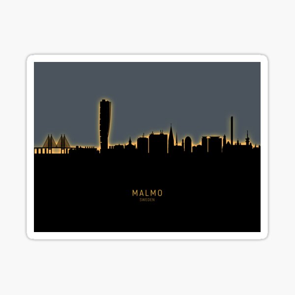 Item preview, Malmo Sweden Skyline designed and sold by ArtPrints.