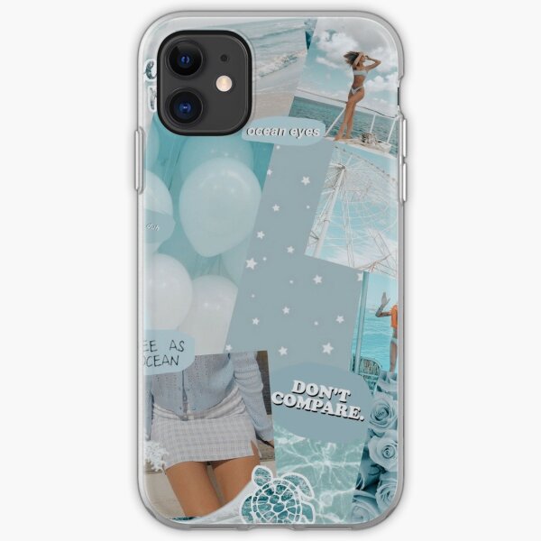 Blue Aesthetic Collage Phone Case Edited Iphone Case Cover By Laurencude Redbubble - pink aesthetic beach water roblox