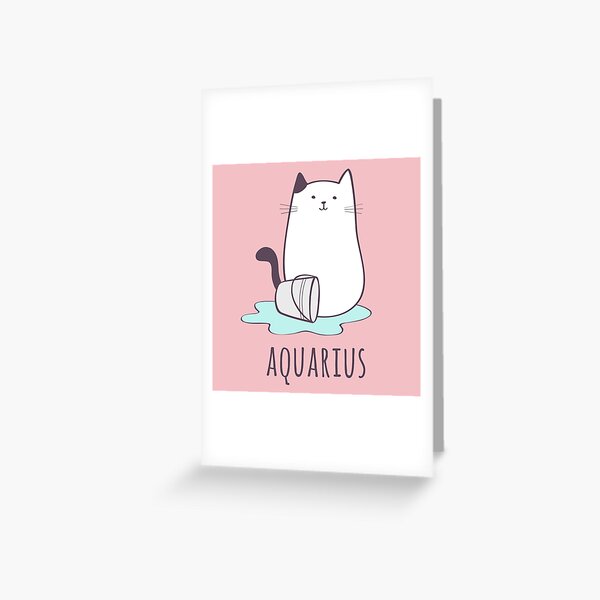 for kids kitty with stars in pink for girl Birthday printable zodiac sign aries greeting card kawaii astrological sign illustration cat