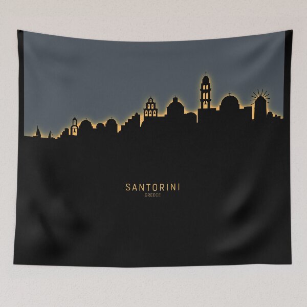 Aperçu de l'œuvre Santorini Skyline créée et vendue par ArtPrints.