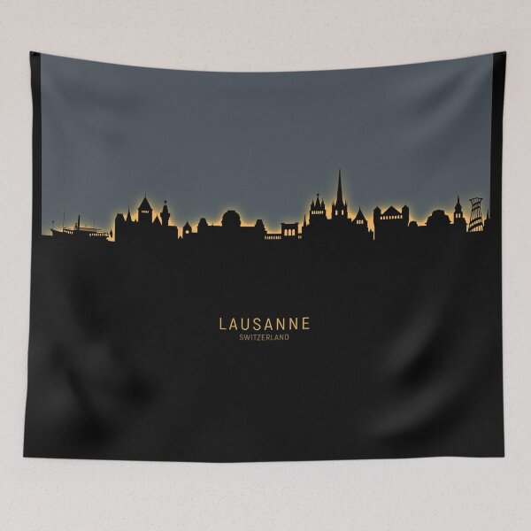 Item preview, Lausanne Switzerland Skyline designed and sold by ArtPrints.