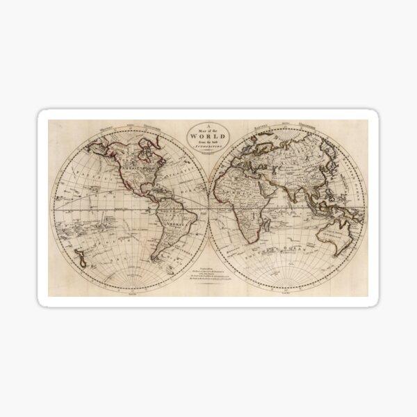 Old Fashioned World Map (1795) Sticker