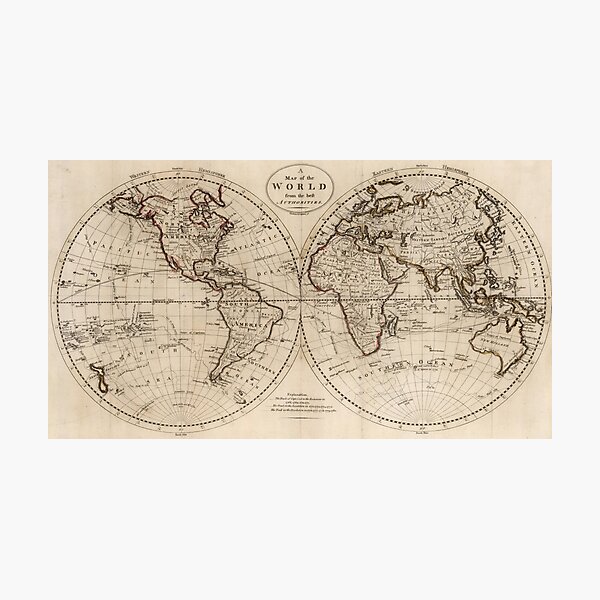 Item preview, Old Fashioned World Map (1795) designed and sold by BravuraMedia.