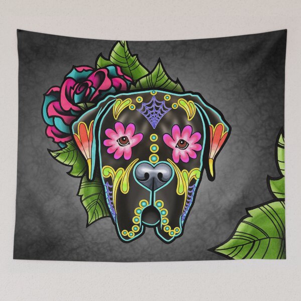 Item preview, Mastiff in Brindle - Day of the Dead Sugar Skull Dog designed and sold by Pretty In Ink.