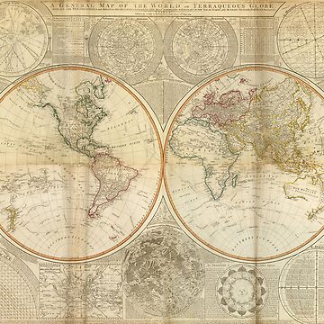 Artwork thumbnail, Vintage Map of The World (1799) 2 by BravuraMedia