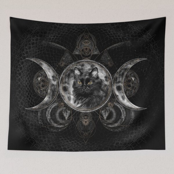 Item preview, Triple Moon - Black cat designed and sold by k9printart.