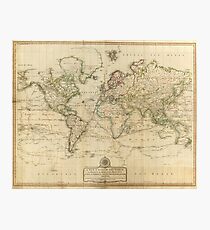 Vintage Map of The World (1800) Photographic Print