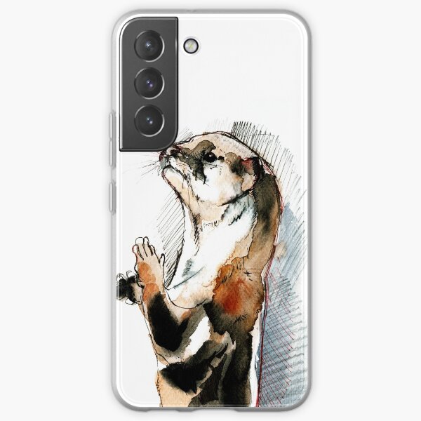 Otter Amblonyx cinerea watercolor Samsung Galaxy Soft Case