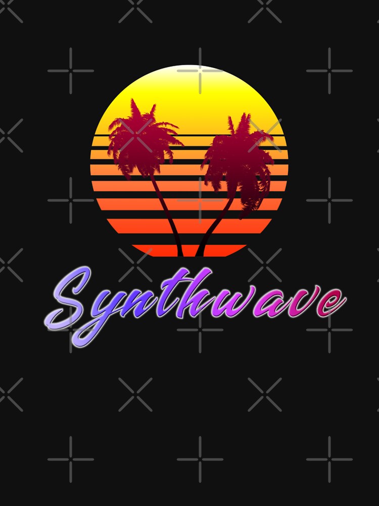 Synthwave Sun (with palm trees) by GaiaDC
