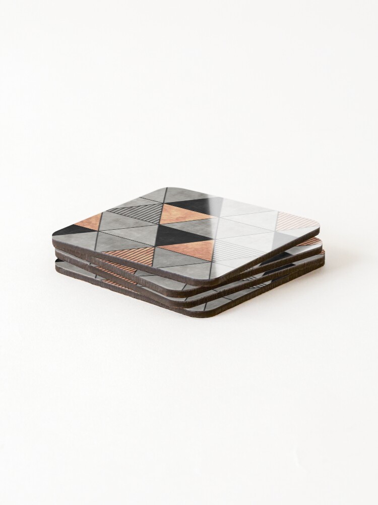 Alternate view of Concrete and Copper Triangles 2 Coasters (Set of 4)