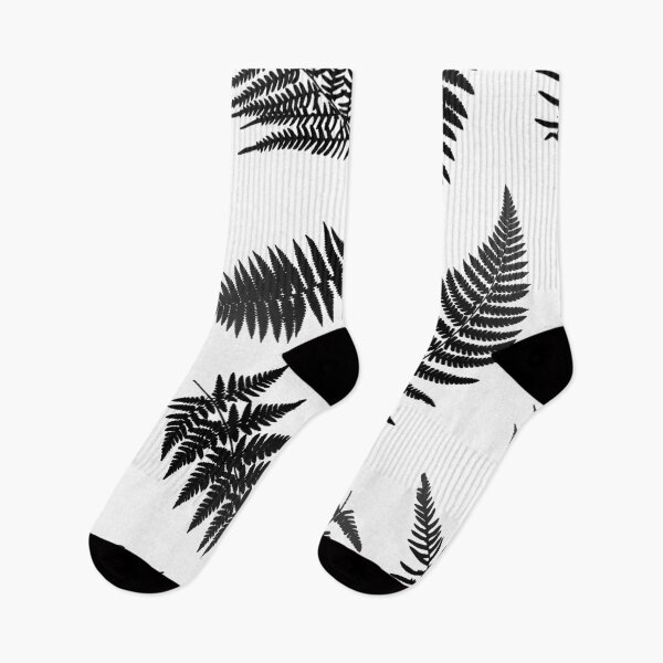 Item preview, Black fern tropical pattern on white background designed and sold by designer437.