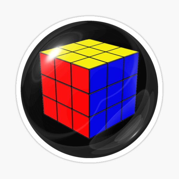 Rubiks Cube in a Dark Glass Ball Sticker