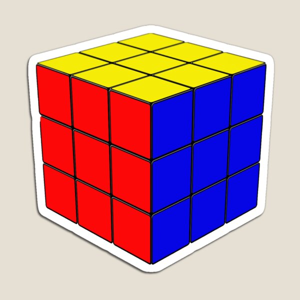 Rubiks Cube - Red, Blue, Yellow Colours Magnet