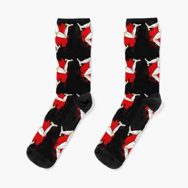 Isle of Man - IOM - Triskelion flag logo Socks