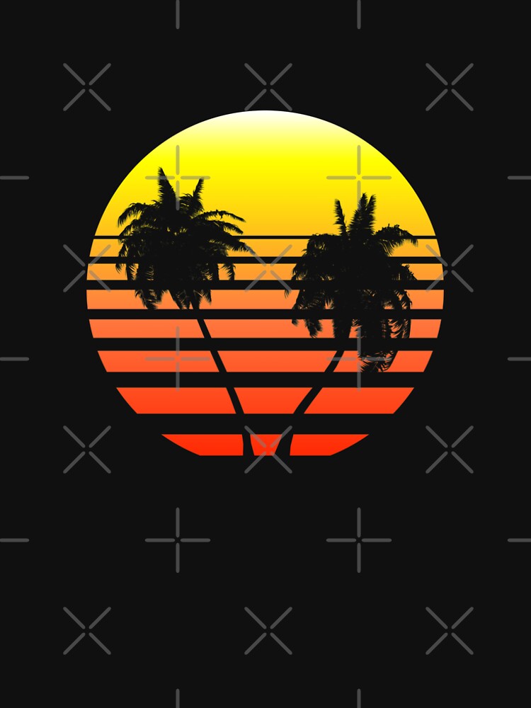 Synthwave Sunset (with palm trees) by GaiaDC