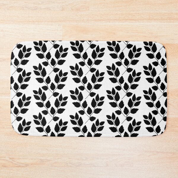 Item preview, Black twigs with leaves pattern on white background designed and sold by designer437.