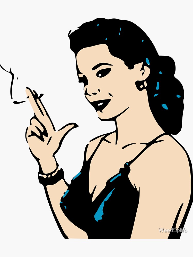 drawing smoking woman by WeedSplifs