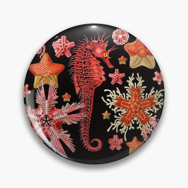 Item preview, RED SEAHORSE AND SEASTARS IN BLACK Sea Life designed and sold by BulganLumini.