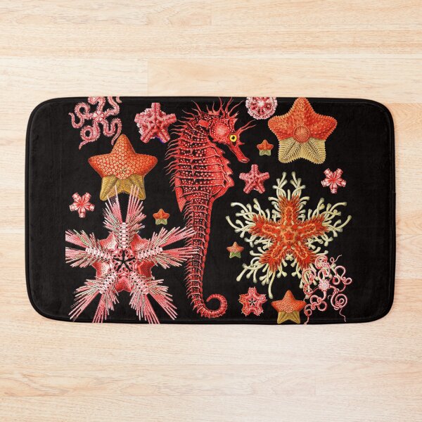Item preview, RED SEAHORSE AND SEASTARS IN BLACK Sea Life designed and sold by BulganLumini.