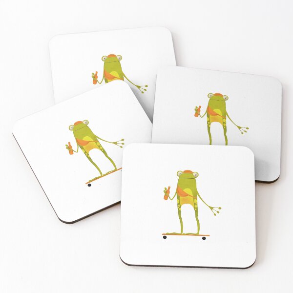 Item preview, Copy of Hipster Frosch Berlin with fanny pack, bionade, e-skatboard on white background designed and sold by KiwiBrush.