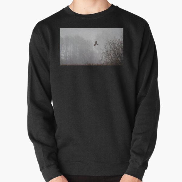 Northern Harrier Hunting in Morning Fog Pullover Sweatshirt