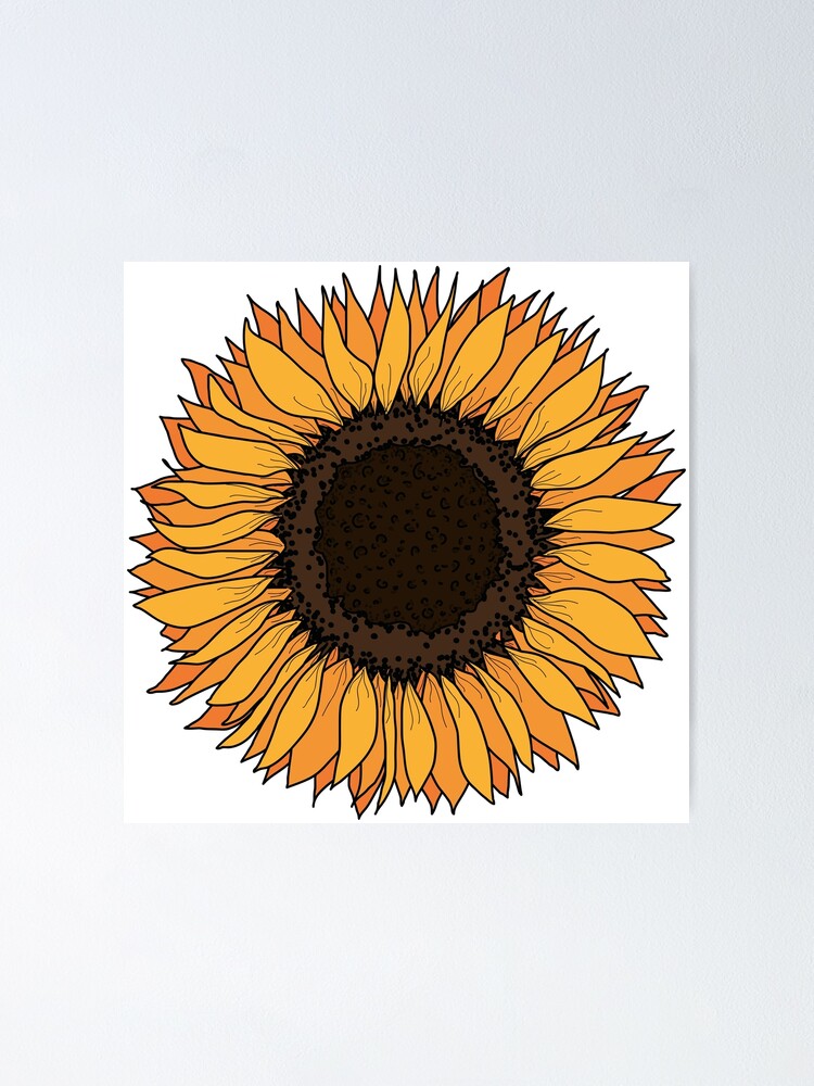 Póster «Dibujado a mano girasol» de savanamms6 | Redbubble