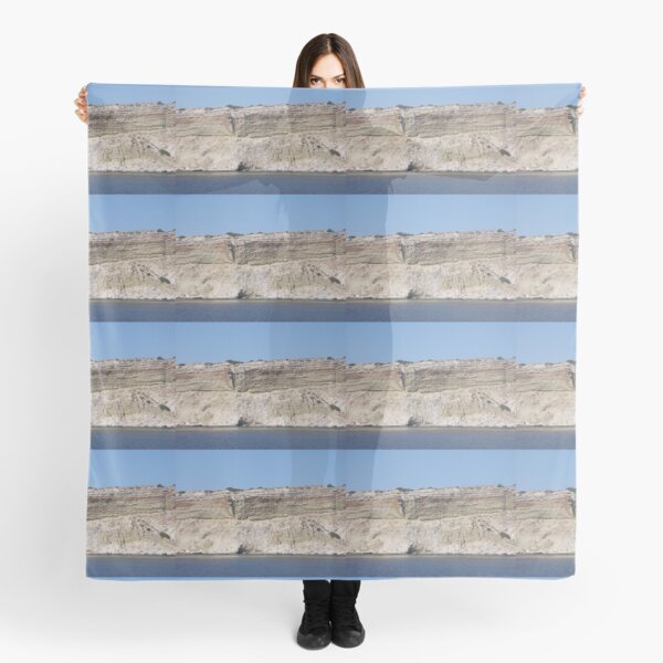 Grey and white cliff, sea and sky, Milos Scarf