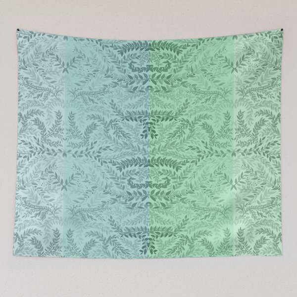 Item preview, Gradient blue green laurel leaf pattern designed and sold by Onyria Art.