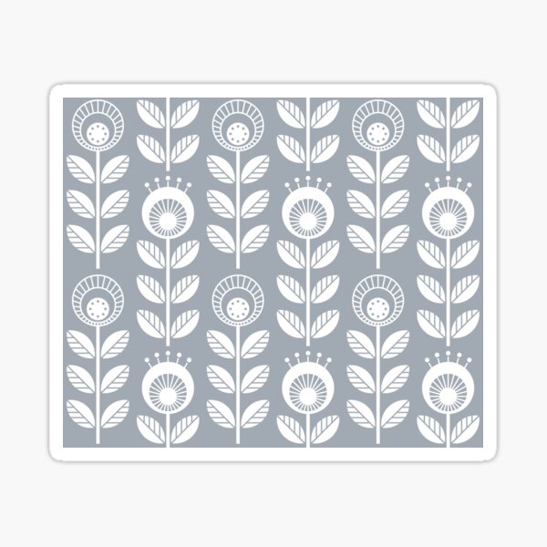 SCANDI GARDEN 01-6, blanc sur gris argenté Sticker