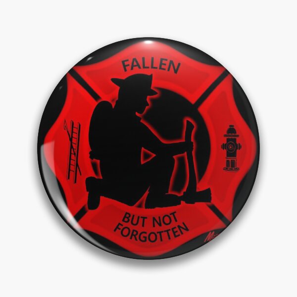 Item preview, Fallen but not forgotten red maltese cross firefighter silhouette by Mortal Designs designed and sold by MortalDesigns.