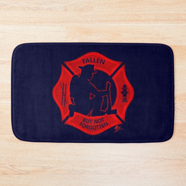 Item preview, Fallen but not forgotten red maltese cross firefighter silhouette by Mortal Designs designed and sold by MortalDesigns.