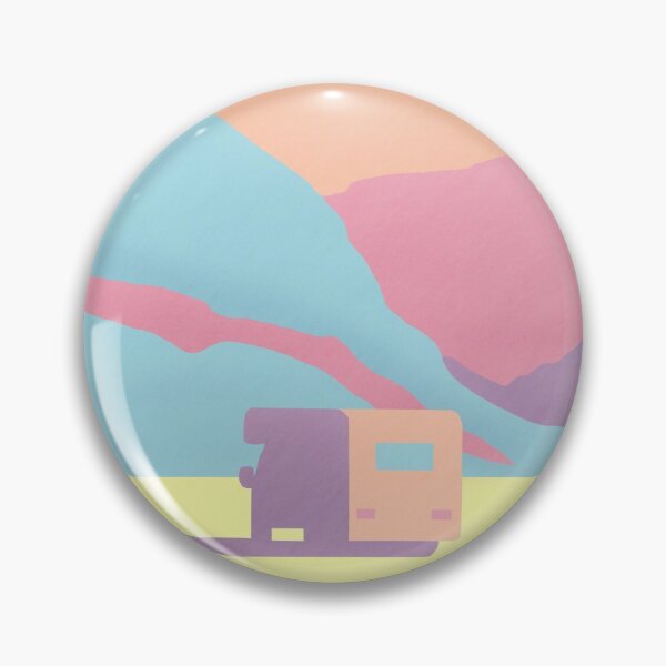 Caravan in the Mountains Illustration Pin