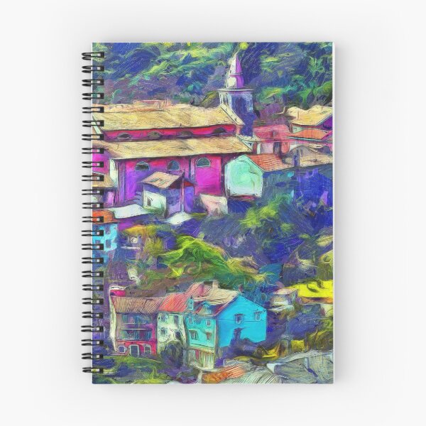 Item preview, Colorful village painted in Vincent Van Gogh style designed and sold by LaszloToth.